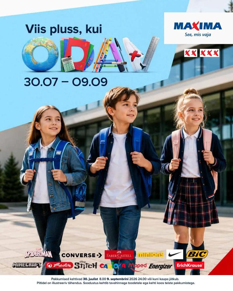 Maxima kampaaniad 30.07.2026–09.09.2026