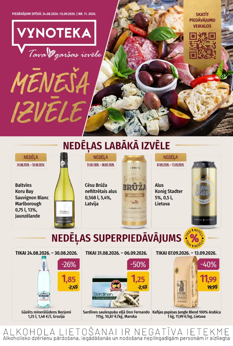 VYNOTEKA akcijas 24.08.2026–13.09.2026