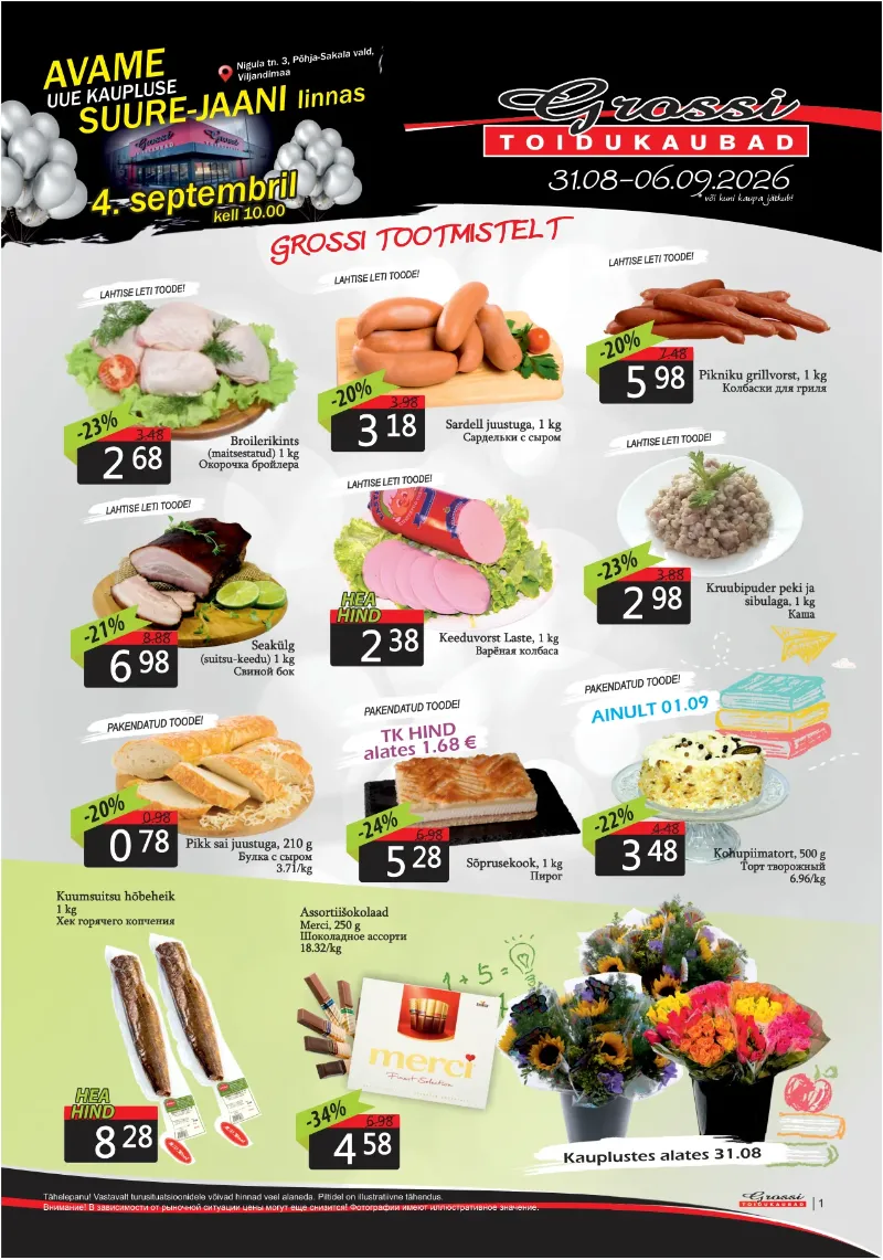 Grossi kampaaniad 31.08.2026–06.09.2026