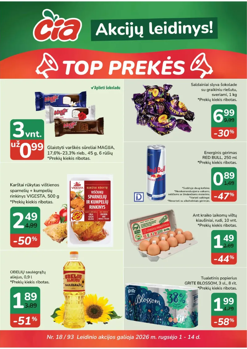 ČIA Market akcijos 01.09.2026–14.09.2026