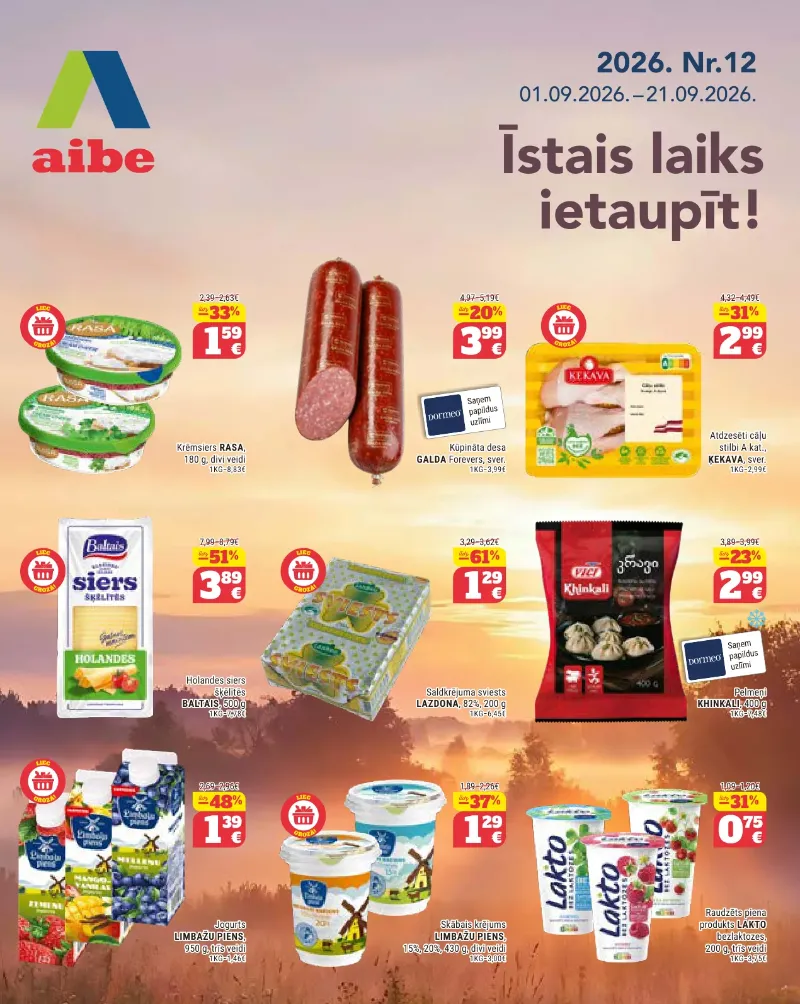 Aibe akcijas 01.09.2026–21.09.2026
