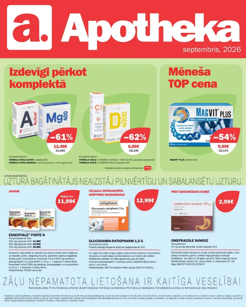 Apotheka akcijas 01.09.2026–30.09.2026