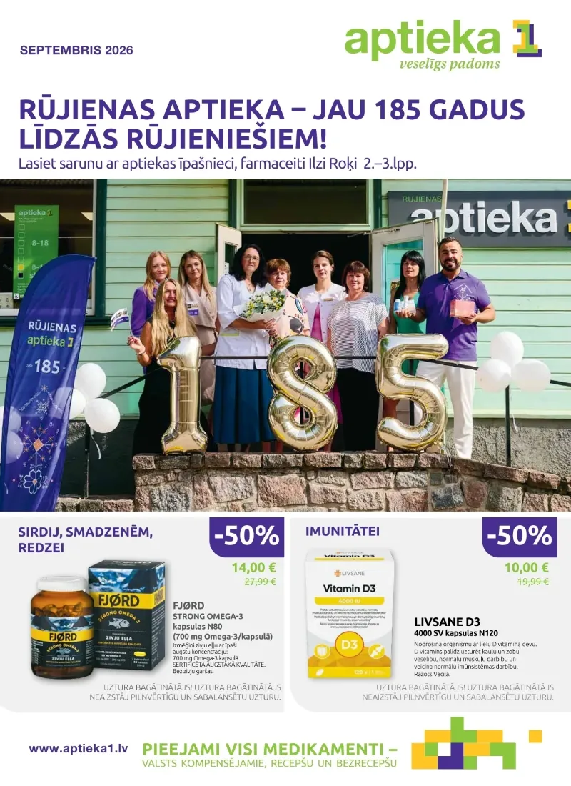 Aptieka1 akcijas 01.09.2026–30.09.2026