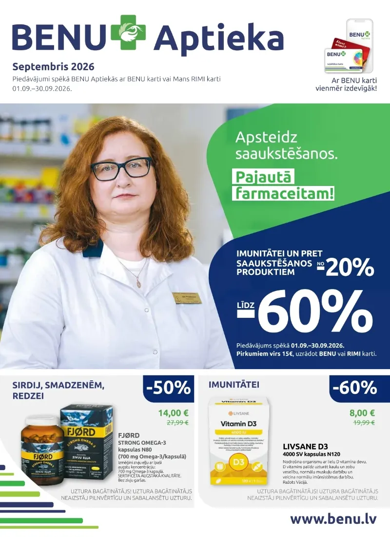 BENU akcijas 01.09.2026–30.09.2026