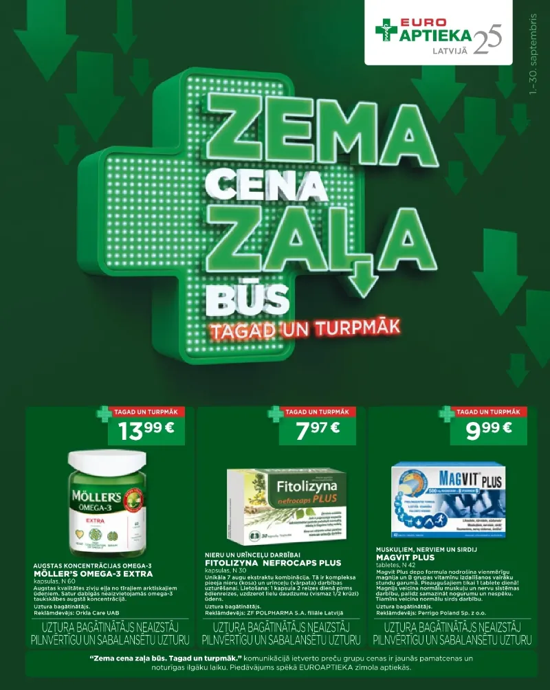 EUROAPTIEKA akcijas 01.09.2026–30.09.2026