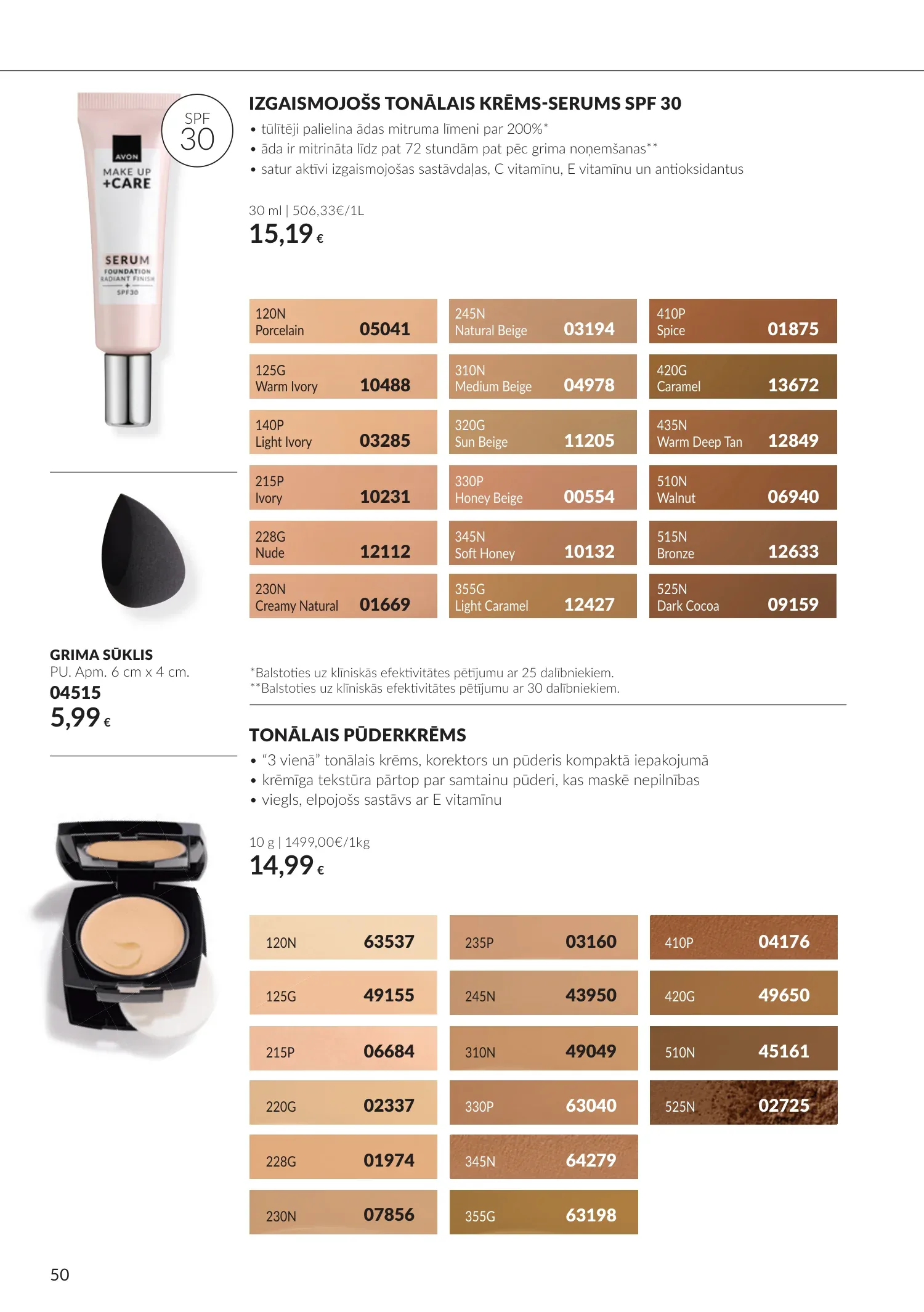 Avon akcijas — 50