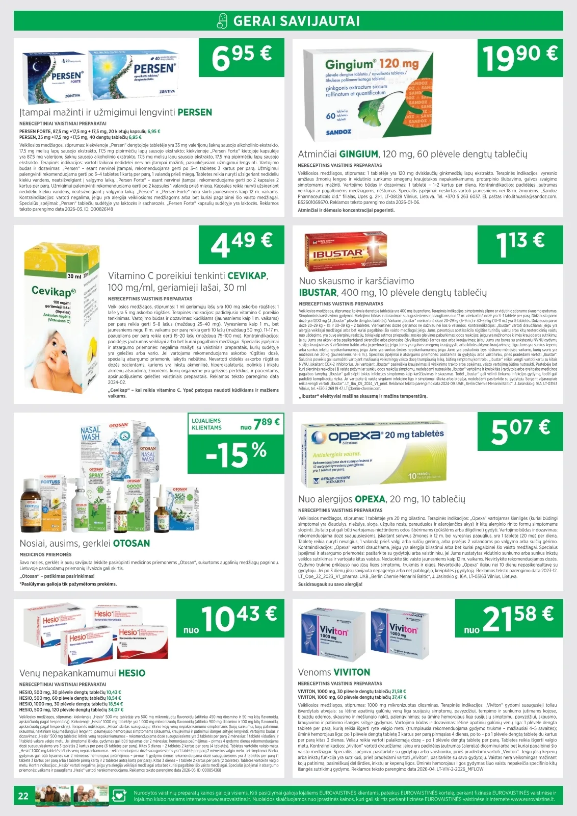 Eurovaistinė akcijos — 22