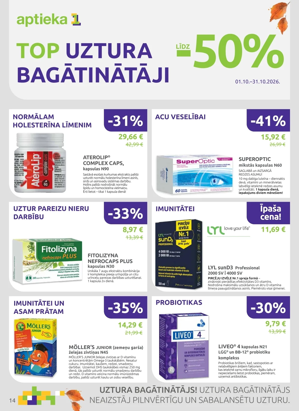 Aptieka1 akcijas — 14