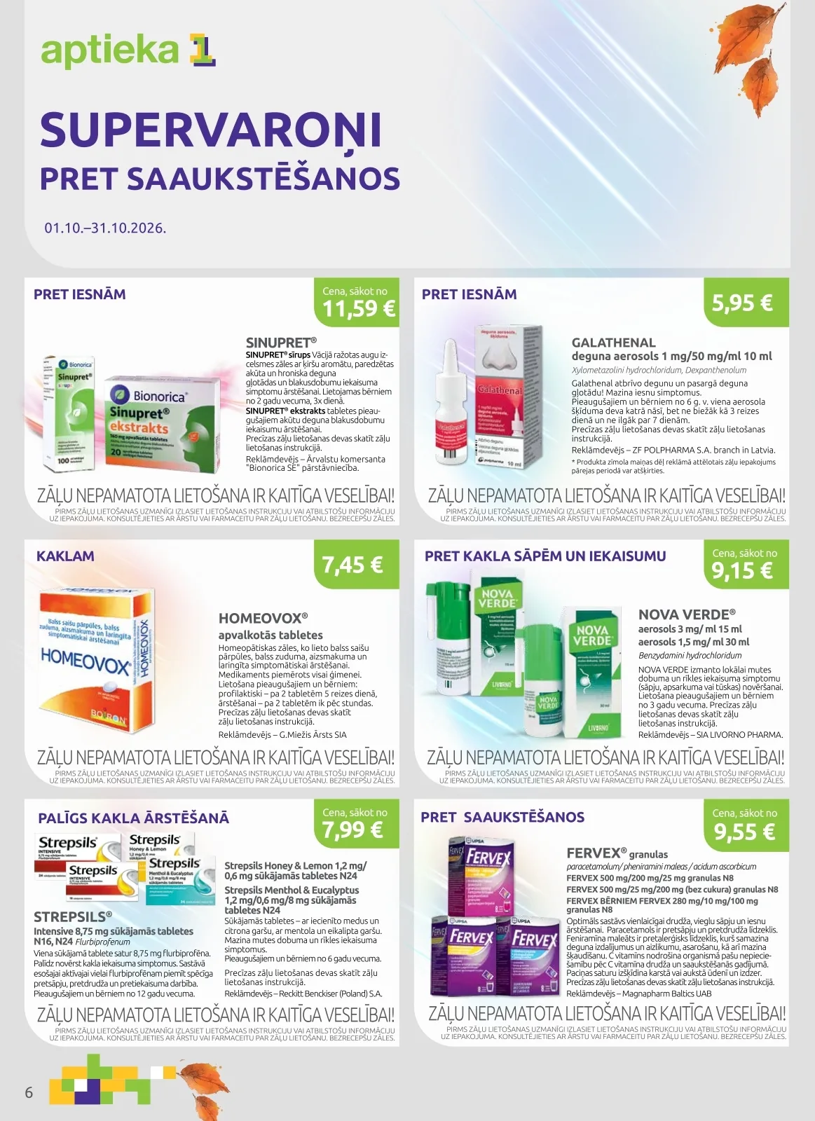 Aptieka1 akcijas — 6