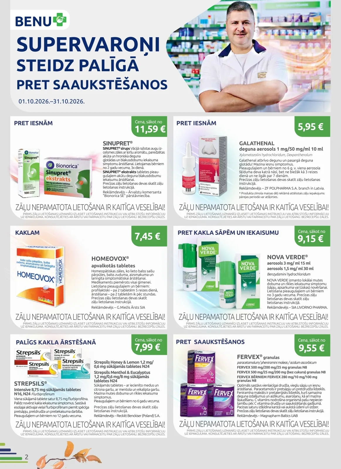 BENU akcijas — 2