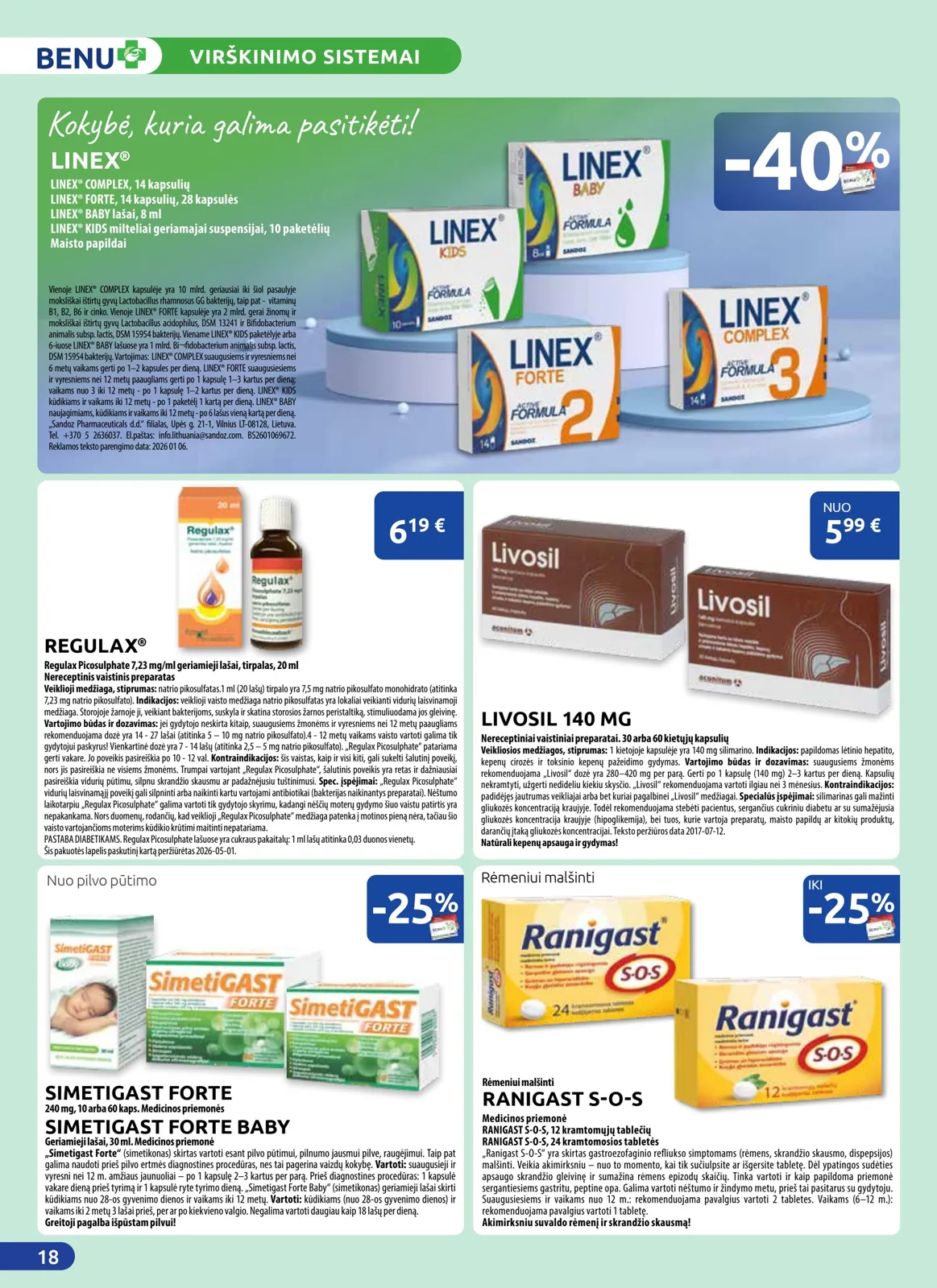 BENU akcijos — 18