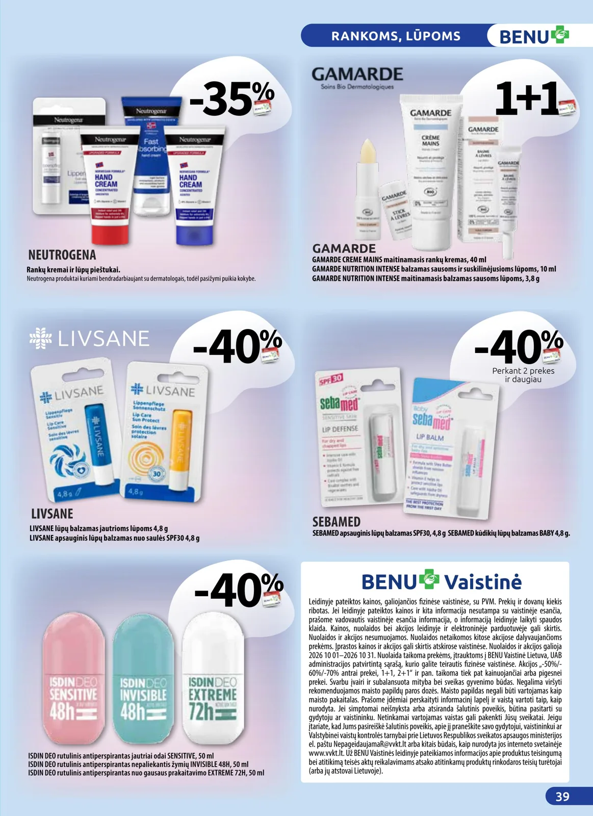 BENU akcijos — 39