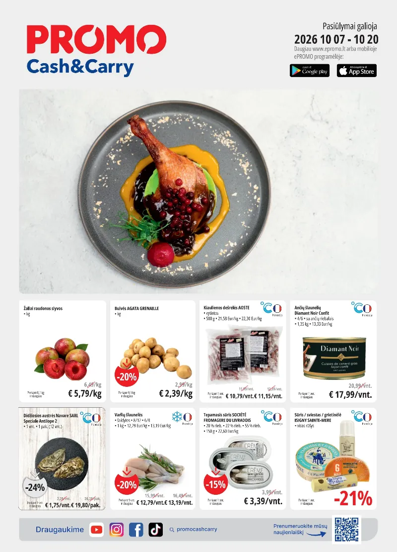 PROMO Cash&Carry akcijos 07.10.2026–20.10.2026