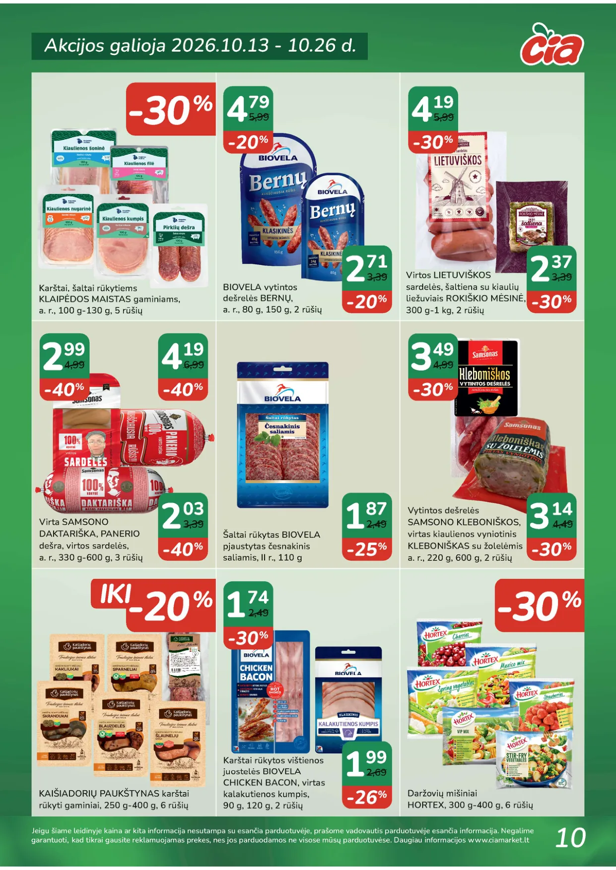 ČIA Market akcijos — 10