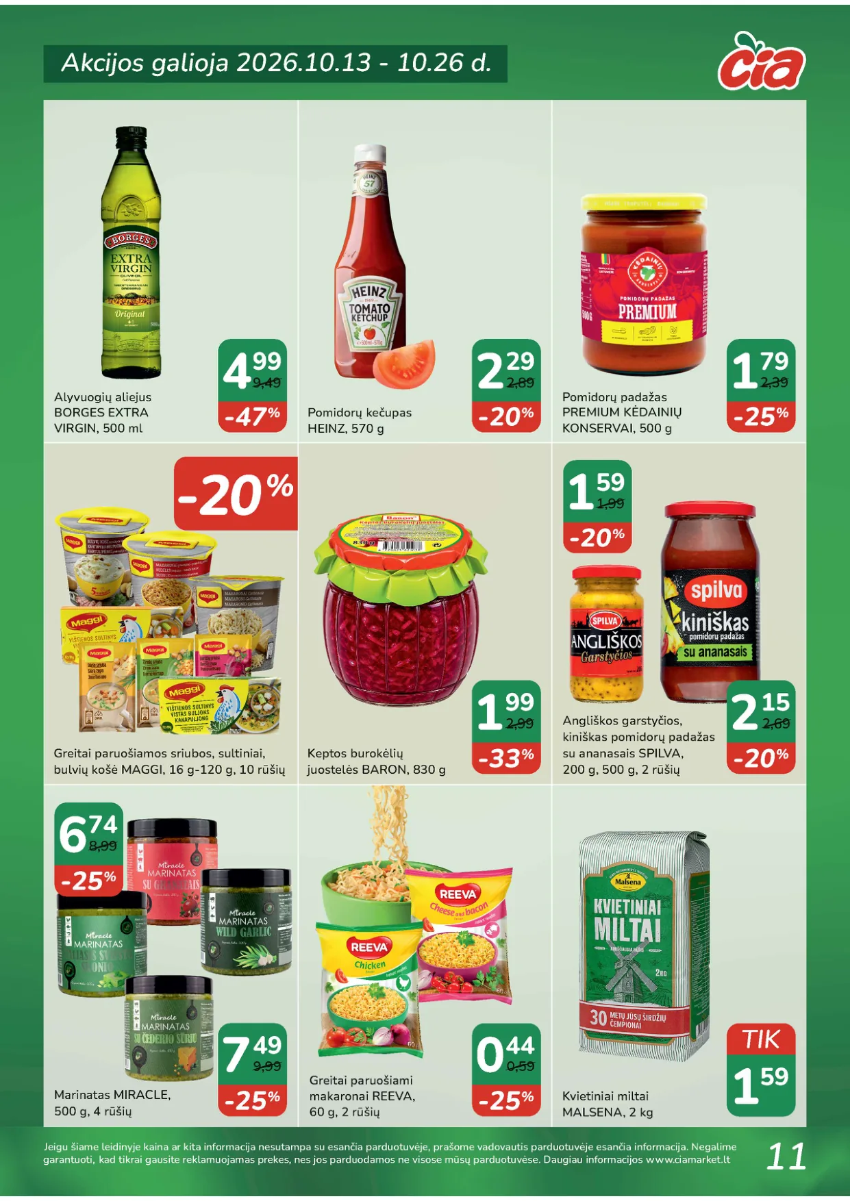 ČIA Market akcijos — 11