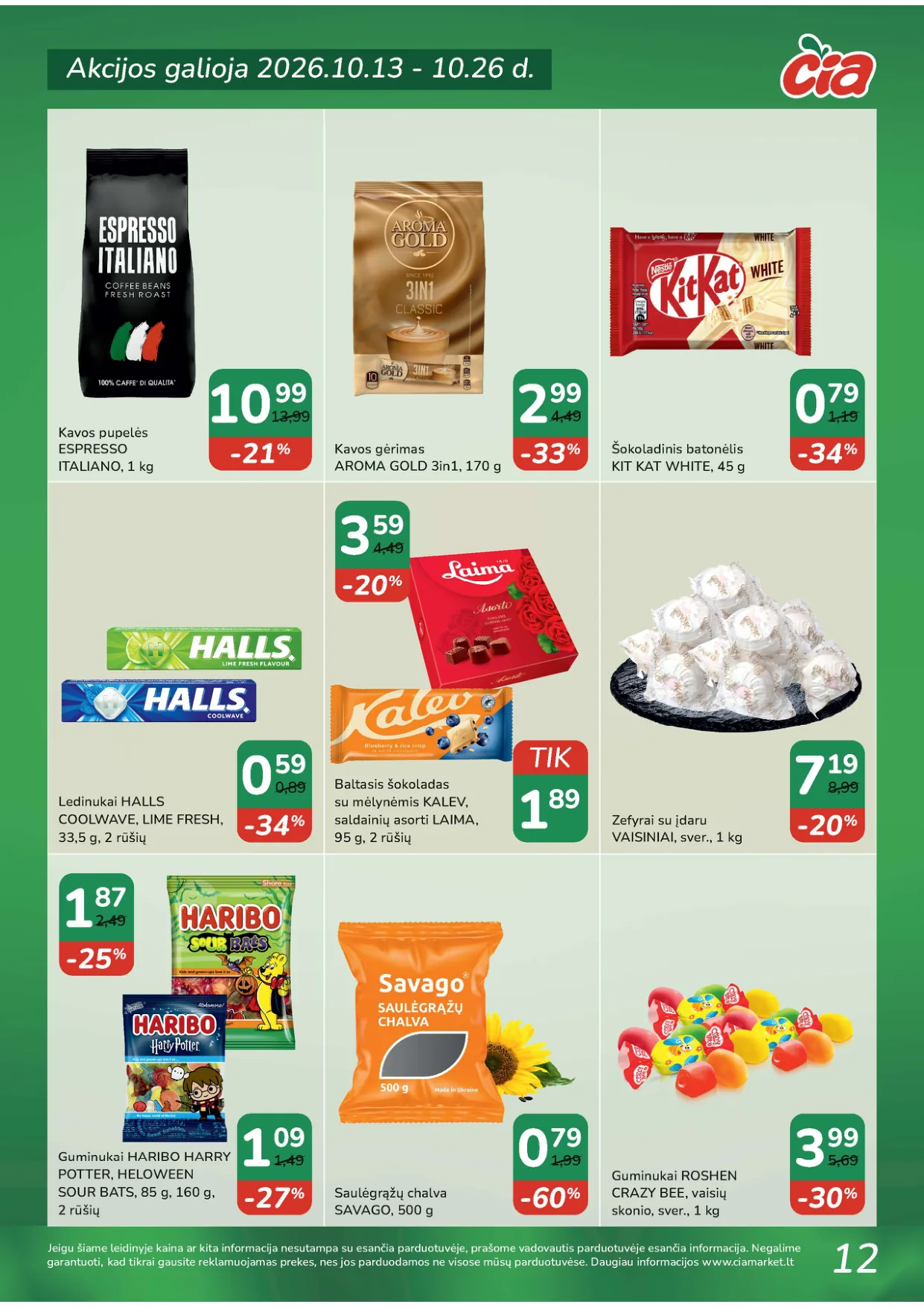 ČIA Market akcijos — 12