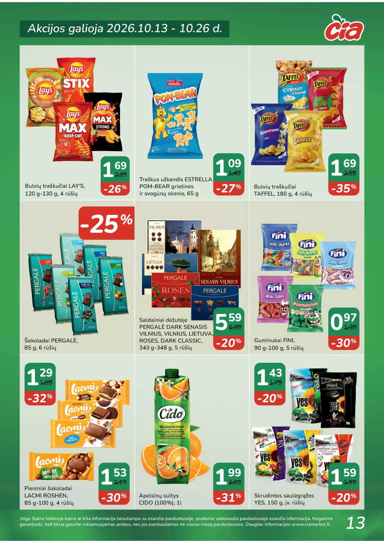 ČIA Market akcijos — 13