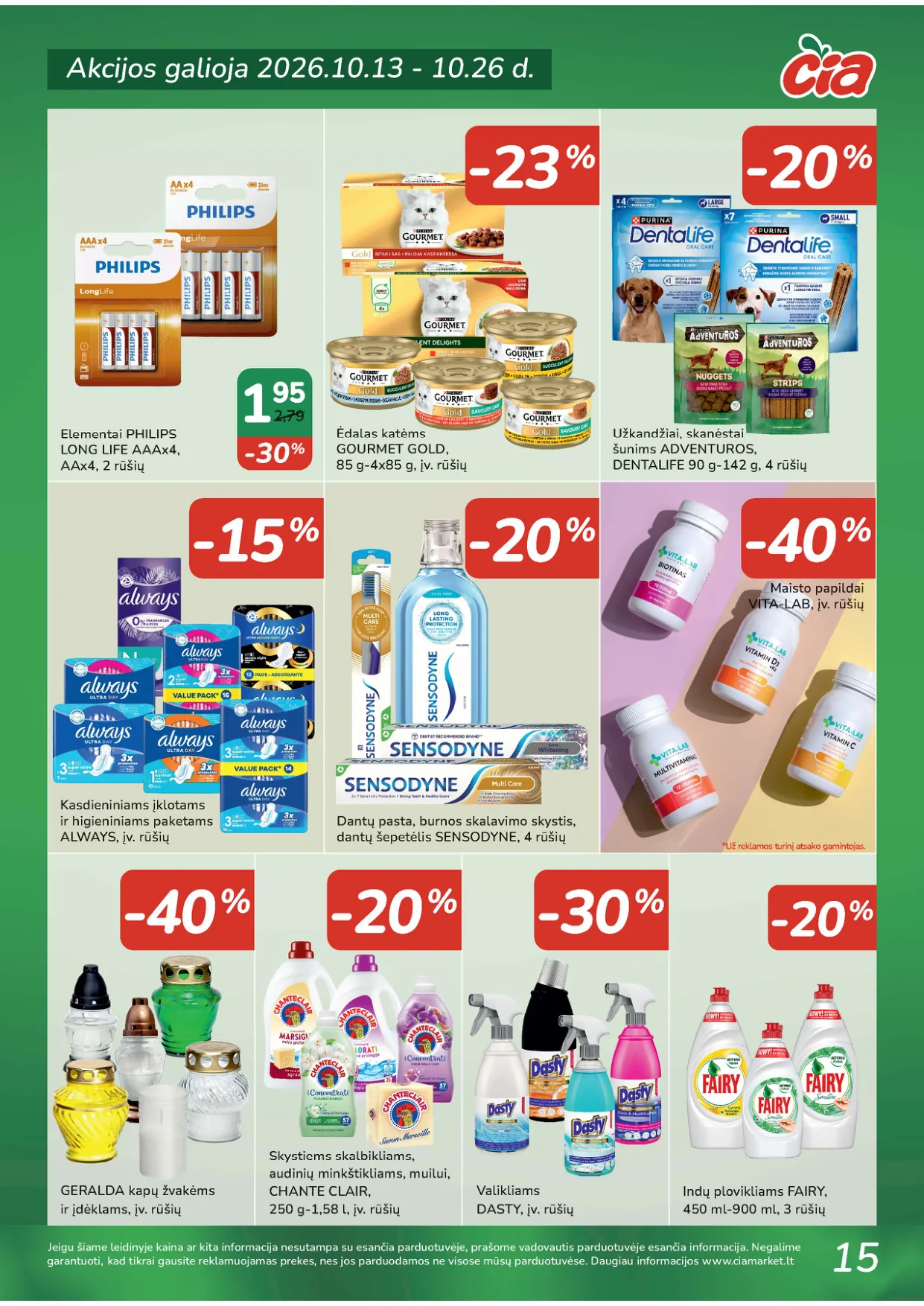 ČIA Market akcijos — 15