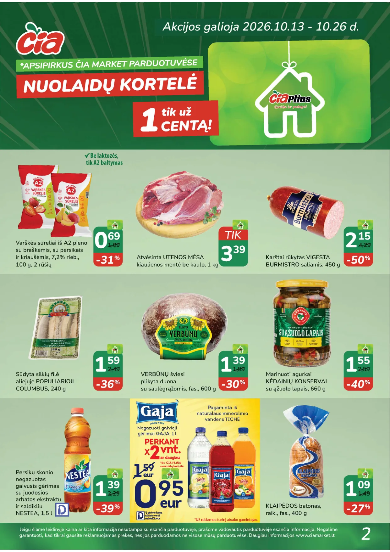 ČIA Market akcijos — 2