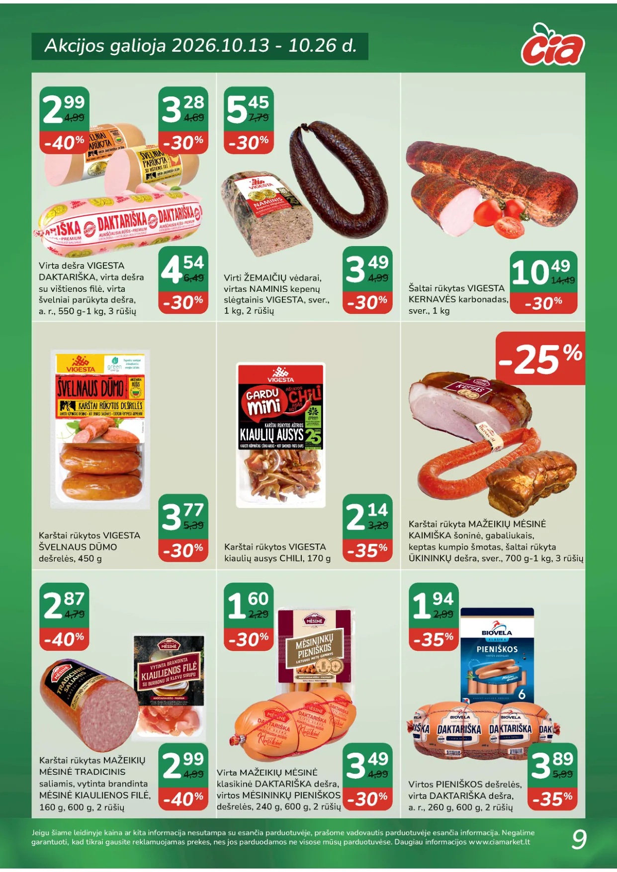 ČIA Market akcijos — 9