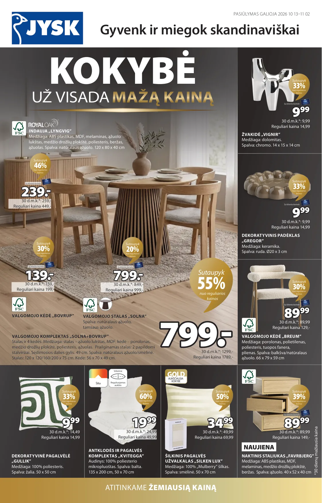 JYSK akcijos — 2
