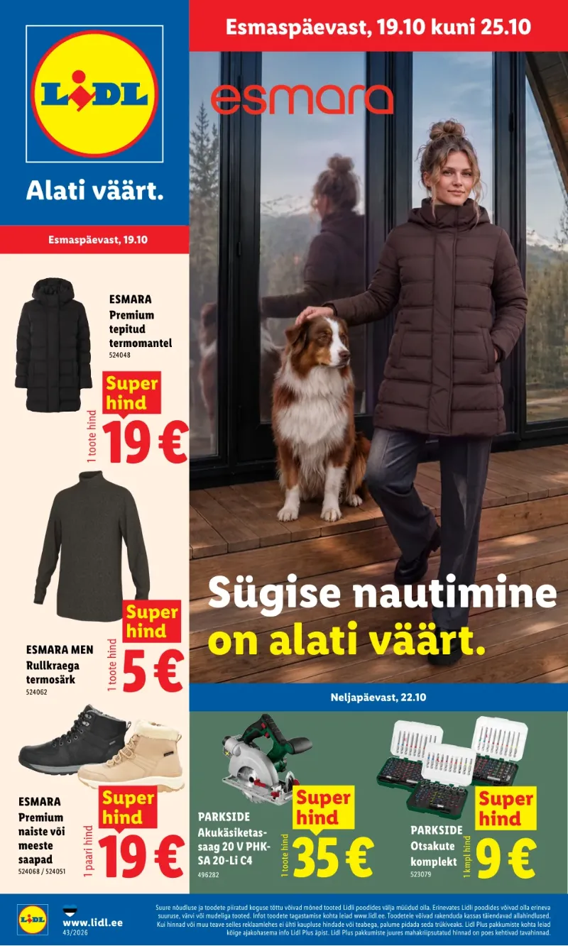 Lidl kampaaniad 19.10.2026–25.10.2026