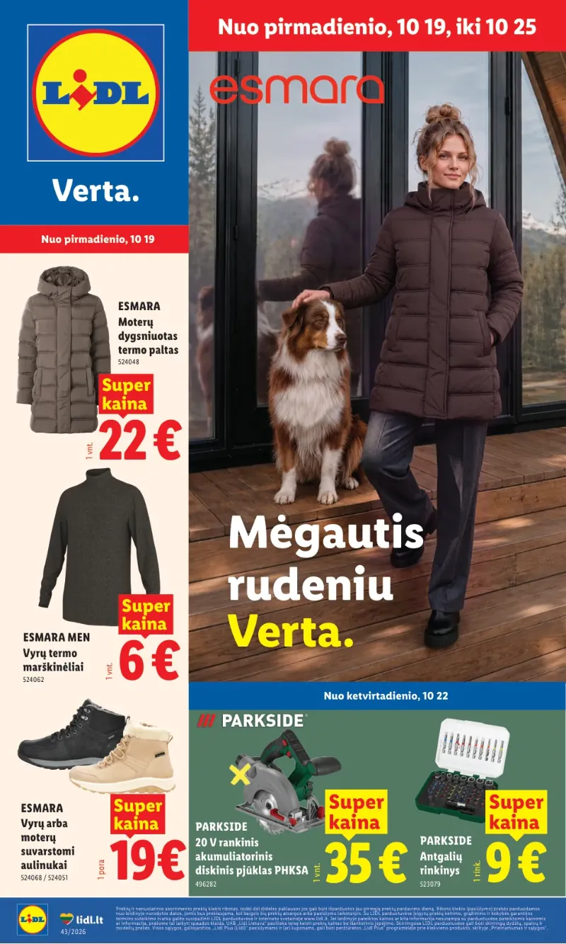 Lidl akcijos 19.10.2026–25.10.2026