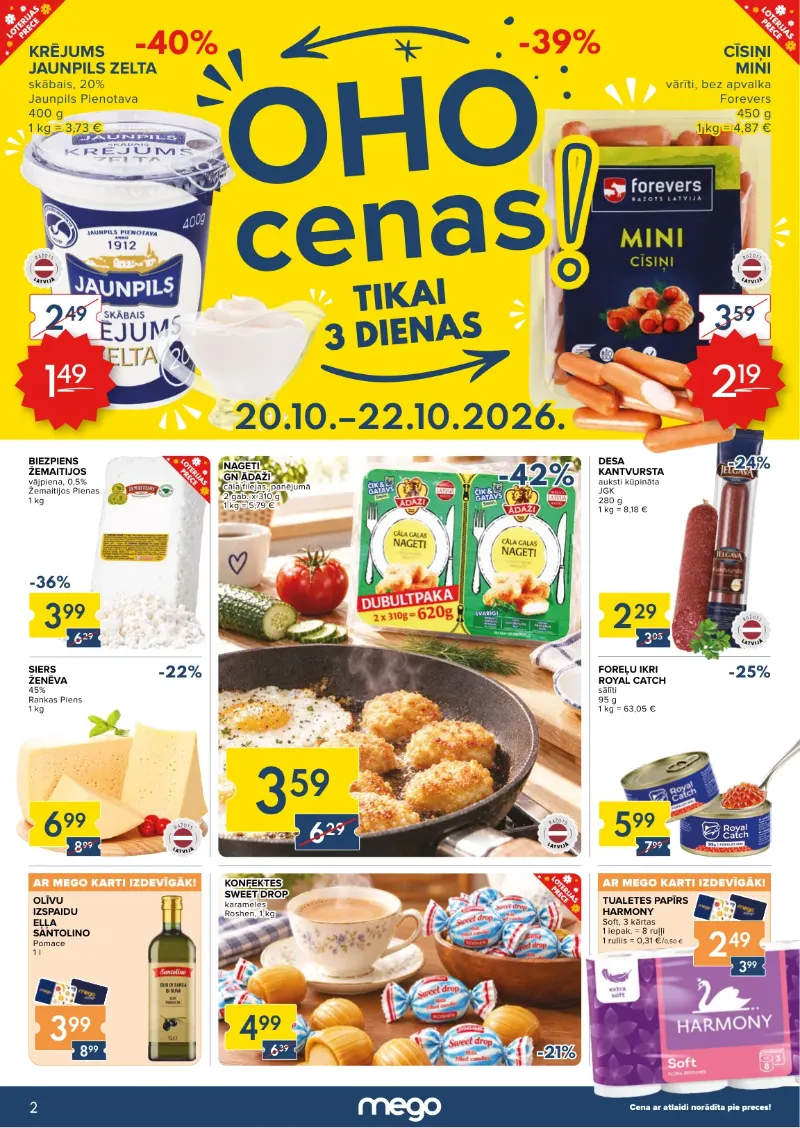 Mego akcijas 20.10.2026–22.10.2026
