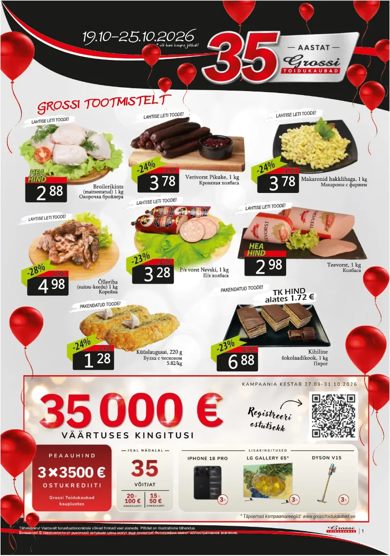 Grossi kampaaniad 19.10.2026–25.10.2026