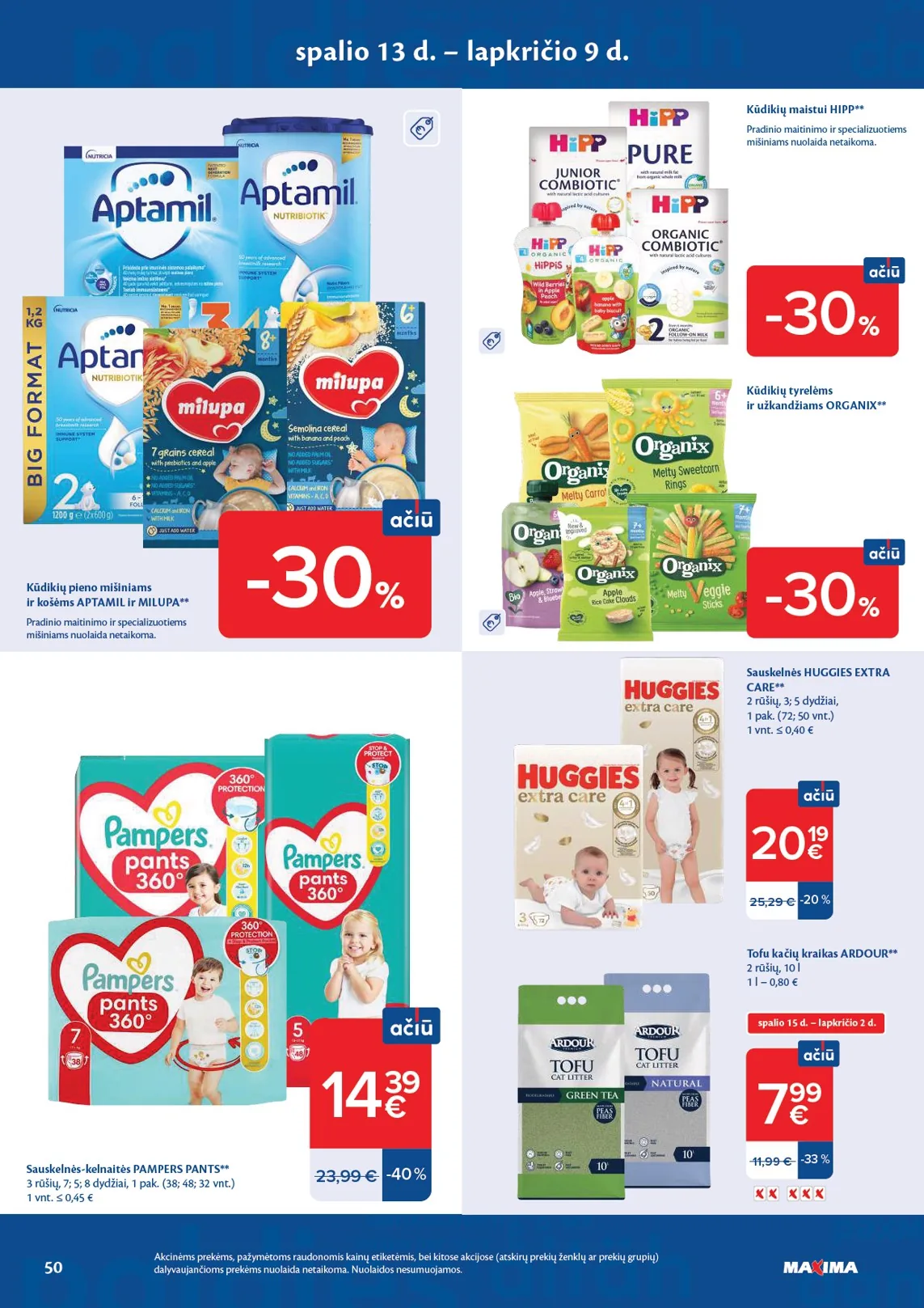 Maxima akcijos — 50