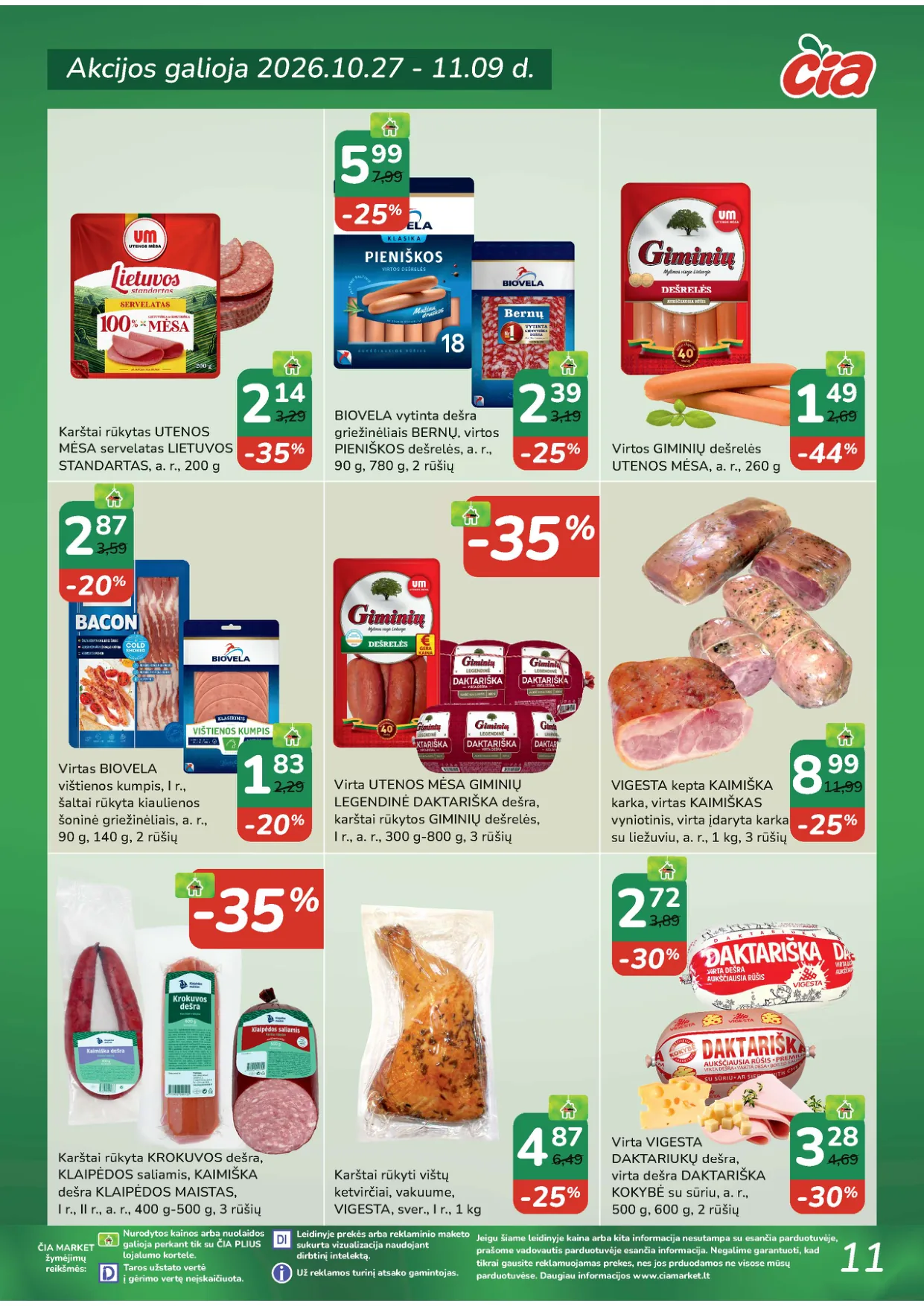 ČIA Market akcijos — 11