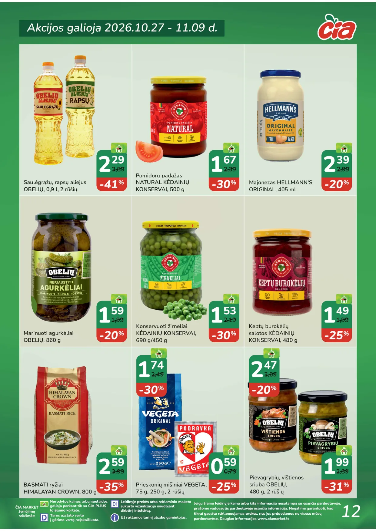 ČIA Market akcijos — 12