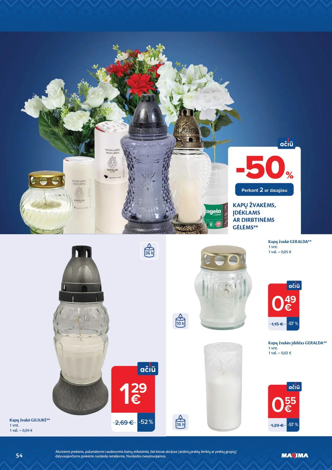 Maxima akcijos — 54