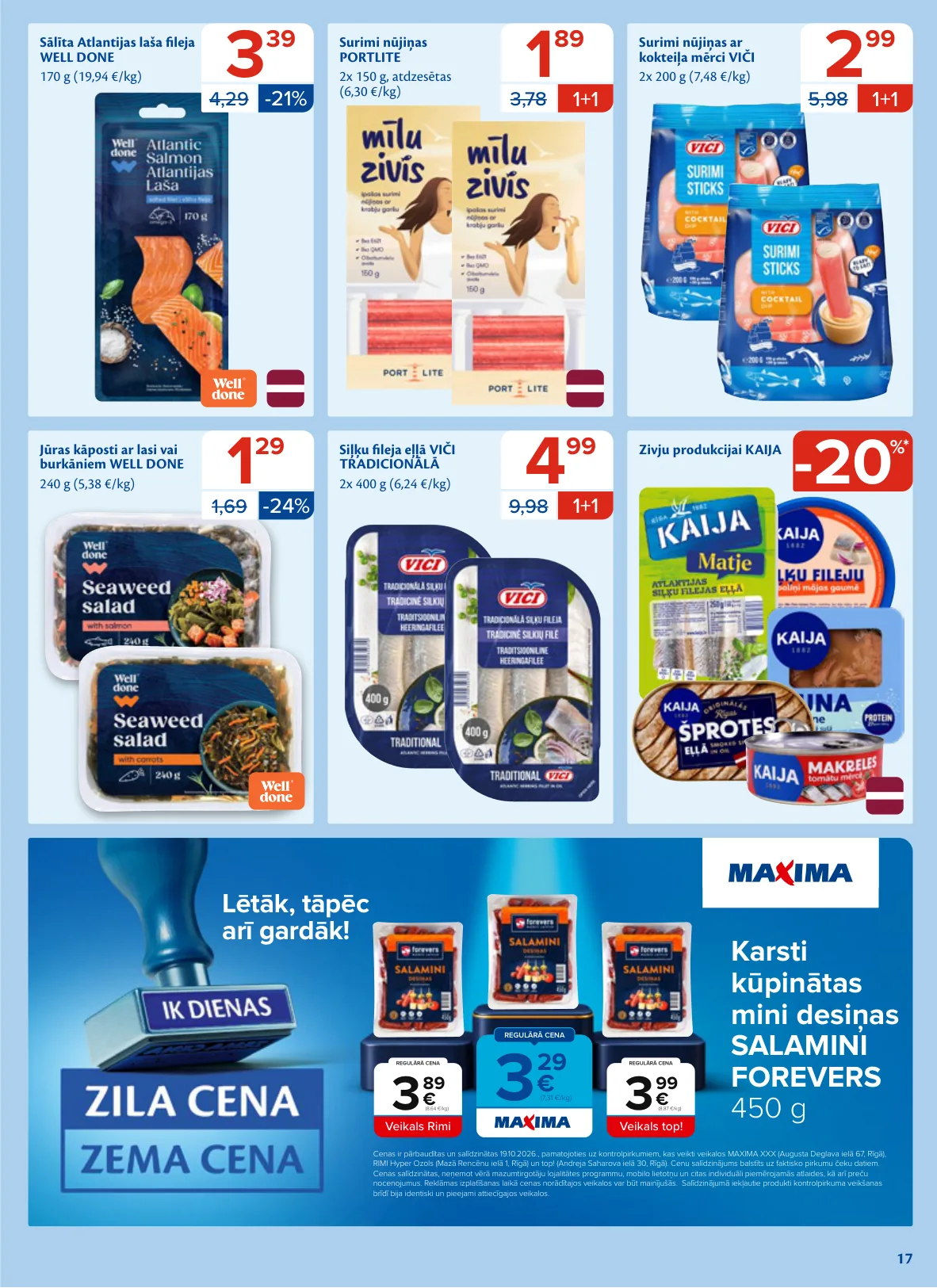 Maxima akcijas — 17