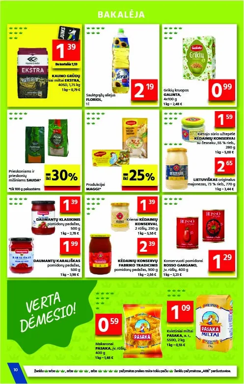 Gulbelė akcijos — 10